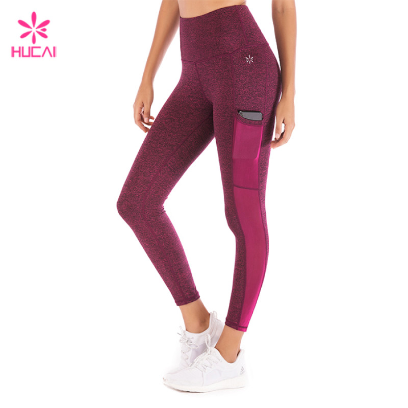 High Quality Yoga Wear Flatlock Stitching Dry Fit Women Mesh Panel Training Leggings