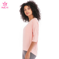 Wholesale Modal Spandex Yoga Top Long Sleeve Loose Fit Women Tee Shirts For Yoga