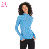 Hucai Custom Wholesale Manufacturer Dry Fit Fashion Space Dye Half Zip Gym Jacket