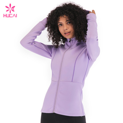 Cheap Wholesale Manufacturer Nylon Spandex Dry Fit Women Custom Yoga Jacket Supplier