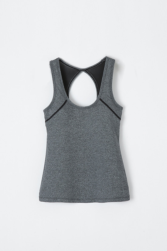 Hucai Sportswear Co.,ltd new design of tank top with built in bra