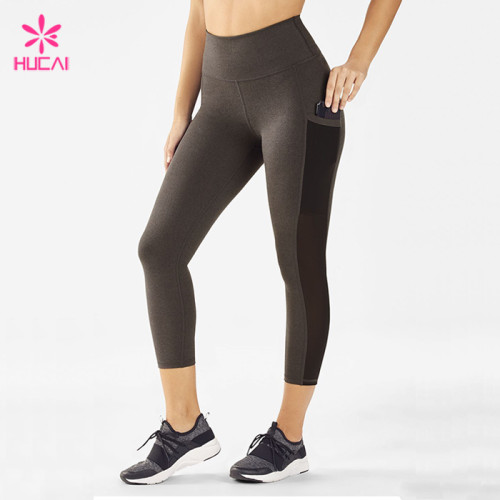 Wholesale Supplier Gym Apparel Capri Leggings Women Mesh Cheap Fitness Clothes Online With Pockets
