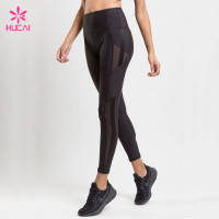 China Manufacturer Custom Mesh Insert Women's High Waisted Workout leggings Wholesale In Bulk