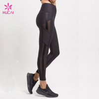 China Manufacturer Custom Mesh Insert Women's High Waisted Workout leggings Wholesale In Bulk