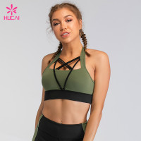 Wholesale Supplier And Manfacturer Original Design Women Khaki Green Sports Bra In Bulk