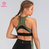 Wholesale Supplier And Manfacturer Original Design Women Khaki Green Sports Bra In Bulk