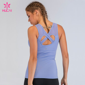 Wholesale Gym Clothing Yoga Wear Women Slim Fit Mesh Tank Top