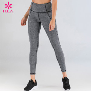 Fengcai Custom Design Running Tights With Pockets Fitness Gym Workout Leggings Wholesale