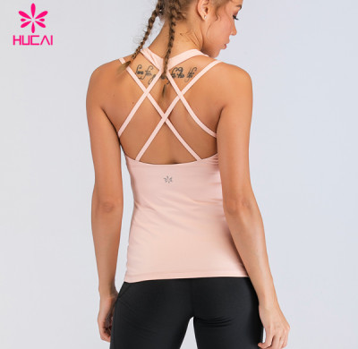 Private Label Yoga Wear Workout Clothes Woman Custom Gym Singlet Strappy Tank Top