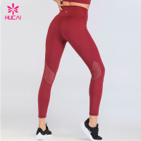 Custom Logo Womens Activewear Polyester Spandex Mesh Yoga Ladies Gym Leggings