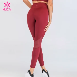 Custom Logo Womens Activewear Polyester Spandex Mesh Yoga Ladies Gym Leggings