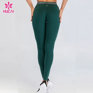 Custom Band Yoga Pants Eco Friendly Womens Private Label Compression Fitness Sport Leggings