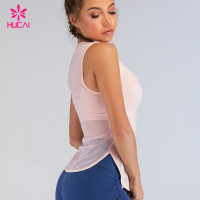 Private Label Ladies Knit Sexy Transparent Tank Tops For Women Sleeveless Athletic Yoga Top In Bulk