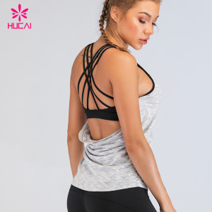 Sports Bra Tank Tops For Women Wholesale China Custom Stringer Yoga Tank Top With Built In Bra