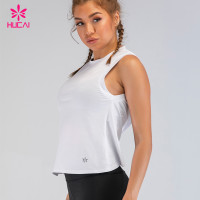 China Custom Activewear Wholesale Open Back Sport Cotton Tank Top Gym Vest Women