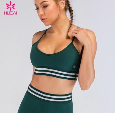 China Custom Logo Eco Friendly Workout Clothes Supplier Low Cut Strappy Sports Bra For Running