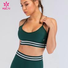 China Custom Logo Eco Friendly Workout Clothes Supplier Low Cut Strappy Sports Bra For Running