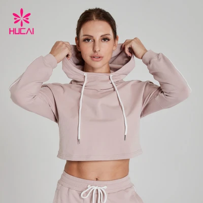 Women Wholesale Long Sleeve Crop Top Hoodie Sweatshirts-Low MOQ & Bulk Price