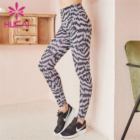 Wholesale Custom High Waist Zebra Pattern Leggings