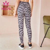 Wholesale Custom High Waist Zebra Pattern Leggings