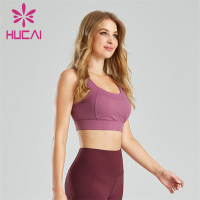 Wholesale Purple Backless Fitness Running Sports Bra