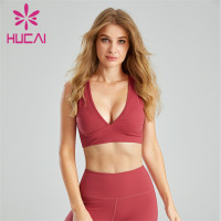 Hot Selling Sexy Solid Color Deep V Sports Bra Wholesale