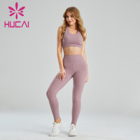 Wholesale For Fitness Clothes Racer Back Hollow Sports Bra Set