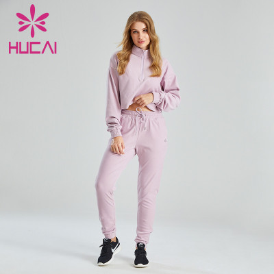 Wholesale Joggers Sets Half Zip Hoodie And Sweatpants