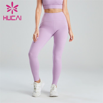 Ladies Light Purple Abdomen Lifting Hip Leggings Custom Manufacturer