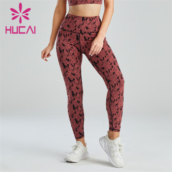 Custom Sexy And Fashionable Camouflage Jacquard Leggings