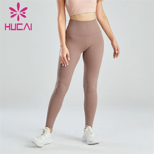 Light Brown High-waisted Hip-lifting Slim Leggings Custom Manufacturer