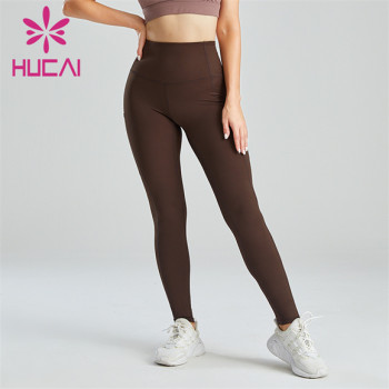 Dark Brown Running Fitness Sports Leggings Custom Manufacturer