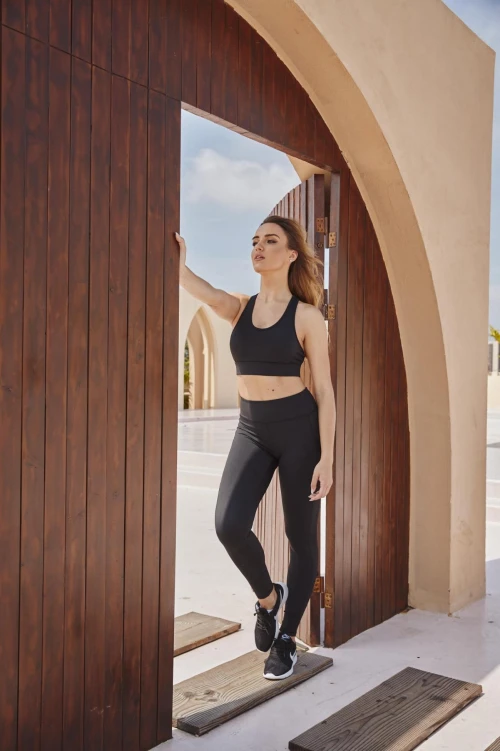 Wholesale Private Label Fitness Clothing Black Design