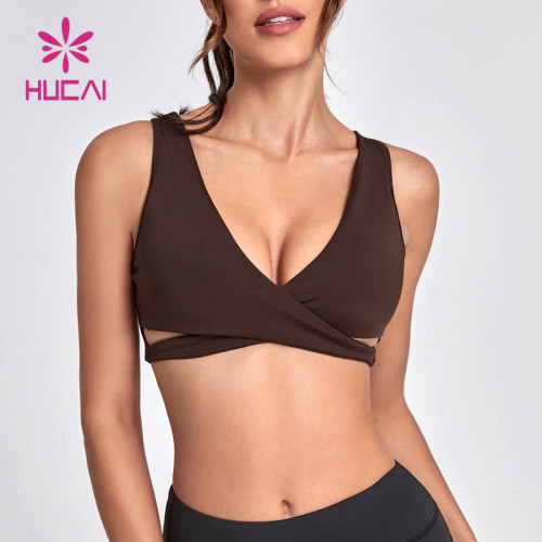 Female Elastic Hollow Out Custom Breathable Fitness Sports Bra China Manufacturer