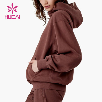 ODM Women Custom Plain Color Loose Leisure Hoodie  China Manufacturer