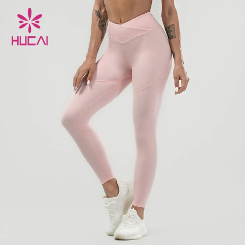ODM Fashion Pink High-Waist Hip-Lifting Leggings Customization