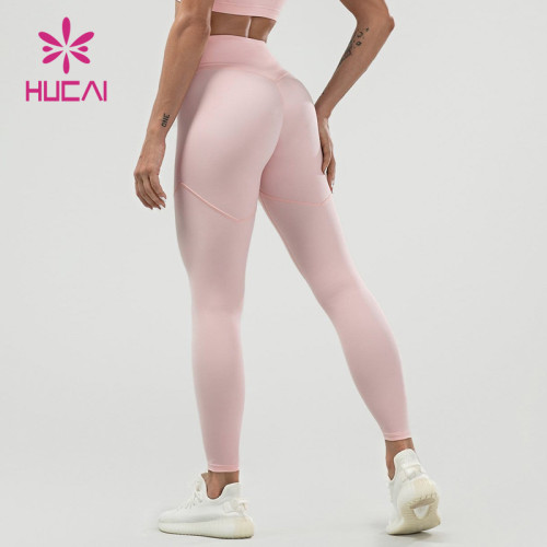 ODM Fashion Pink Seamless High-Waist Hip-Lifting Leggings Customization