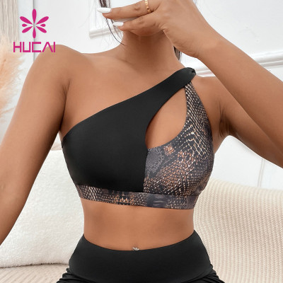 ODM fashionable leopard print contrast color sports bra womens manufactured in China