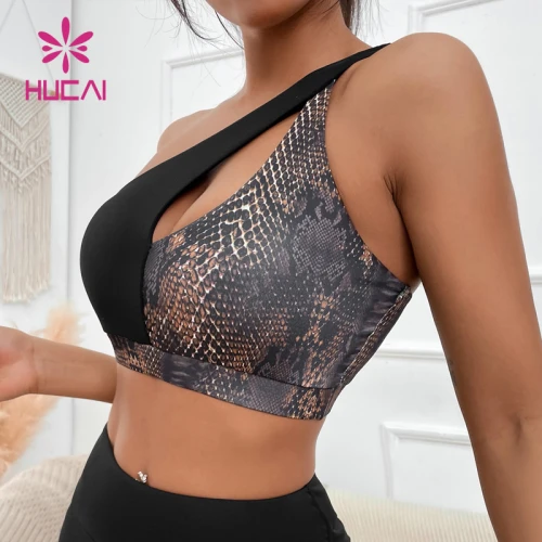 ODM fashionable leopard print contrast color sports bra womens manufactured in China
