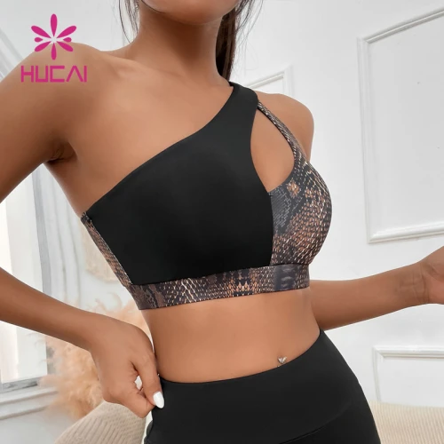 ODM fashionable leopard print contrast color sports bra womens manufactured in China