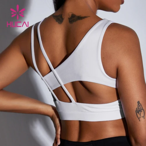 New Design Customized Fashion Drawstring Back Hollow Sports Bra China Manufacturer