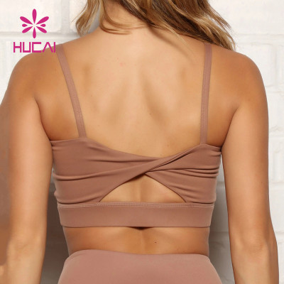 China Manufacturers Custom Back Cross Design Activewear Private Label Sports Bra For Women