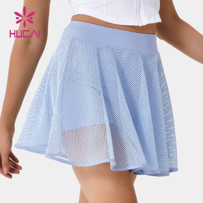 Women Custom Net yarn Breathable Sport Skirt  Manufacturer In China