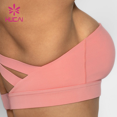 Women Recycled Fabrics Sports Bra China Hucai Sportswear Manufacturers