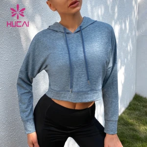 Custom Back Crossover Women Crop Hoodie China Manufacturer