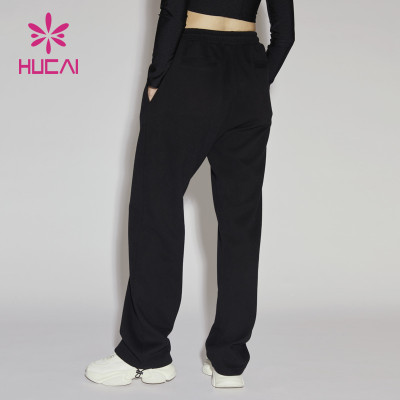 HUCAI OEM Knitted fabric, loose fitting women's jogging pants Chinese sports pants supplier