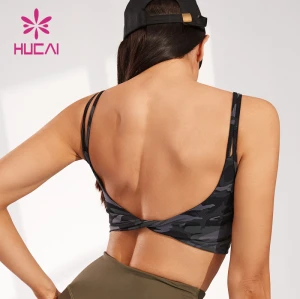 Double Strap Design Camo Design Sports Bra Women China Manufacturer