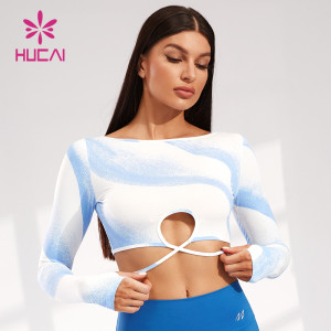 Printed Ice Silk Sunscreen Top T Shirts Female Hucai Sportswear Manufacturer