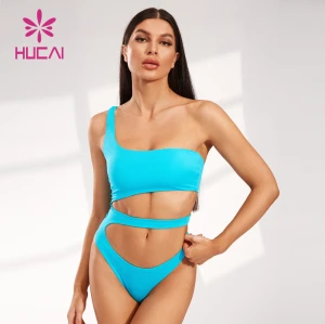 Oblique Shoulder One-piece Swimsuit One-pieces Jumpsuit Sportswear China Manufacturer