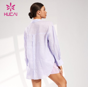 Resort Style Loose Shirt Female Hucai Sportswear Manufacturer